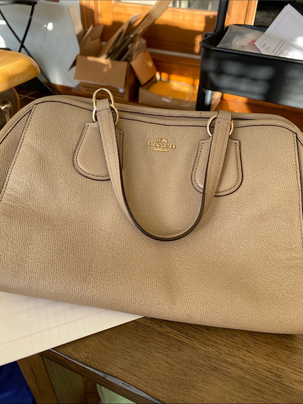Coach Nolita TanLeather Satchel Shoulder Bag